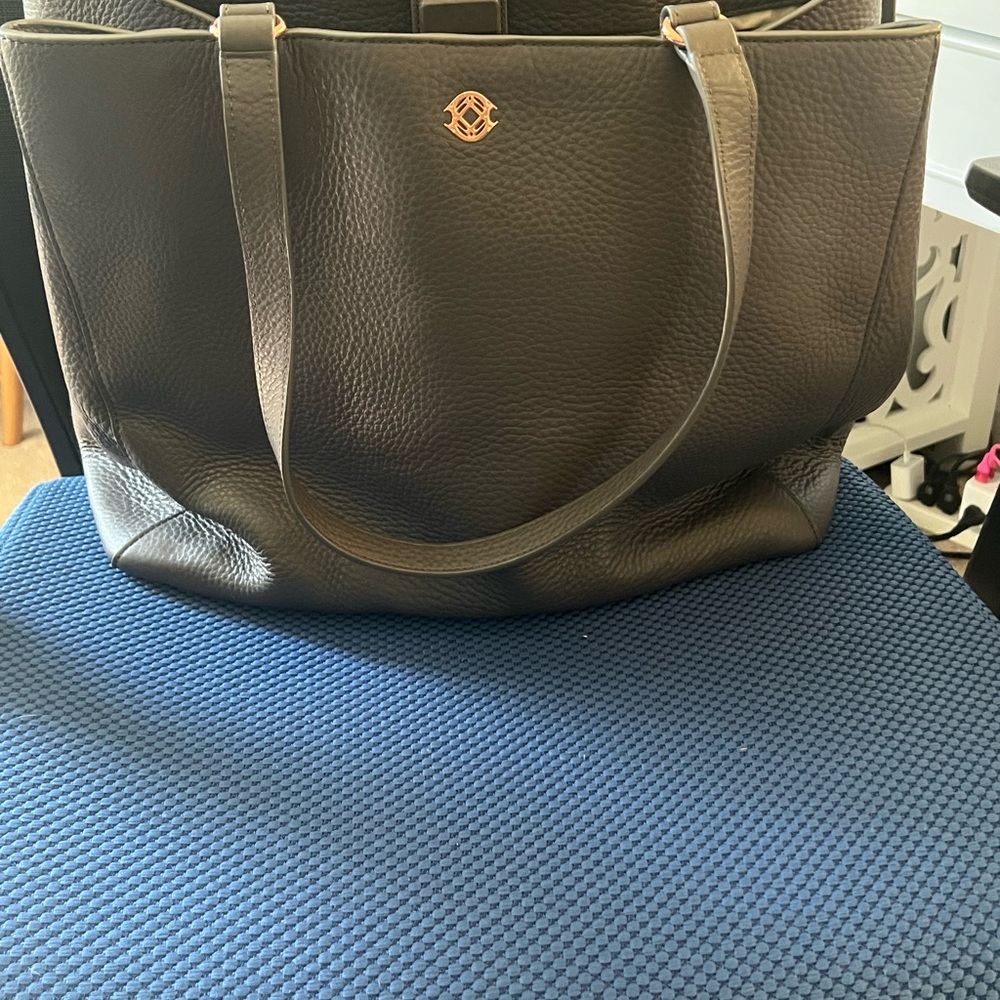 Elegant Black Leather Tote Bag